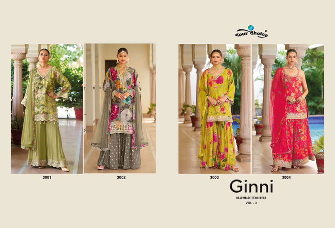 Ginni Vol 3 By Your Choice Chinon Designer Readymade Suits Wholesale Price